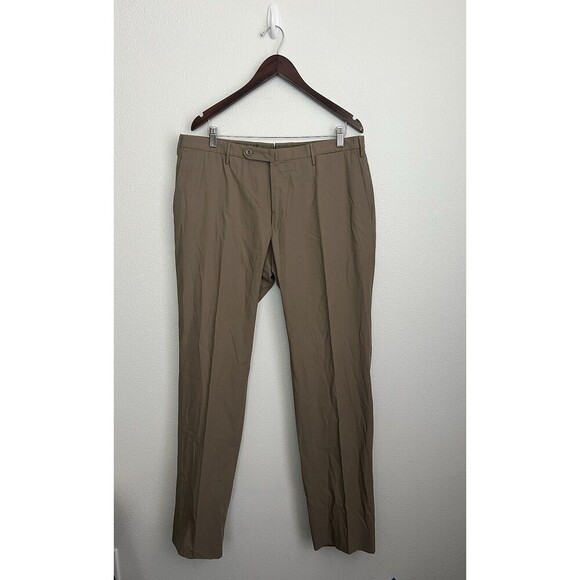 Incotex Milano Fit Men's Khaki Dress Pants 38 Classic Tailored Italian Trousers - Picture 1 of 11